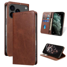 Load image into Gallery viewer, Leather Folio Wallet Magnetic Kickstand Flip Apple iPhone 17 Pro Case