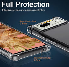 Load image into Gallery viewer, Clear Transparent Silicone w/ Rugged Edges Case Cover Google Pixel 7 / 7 Pro / 7a
