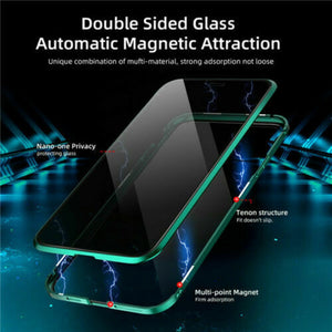 Anti Peep Privacy Magnetic Metal Double-Sided Glass Case Apple iPhone 15 / 15 Plus / 15 Pro / 15 Pro Max