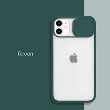 Load image into Gallery viewer, Colored Camera Slide Camera Lens Cover Transparent Clear Back Apple iPhone 15 Pro Max Case