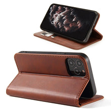 Load image into Gallery viewer, Leather Folio Wallet Magnetic Kickstand Flip Apple iPhone 15 Pro Max Case