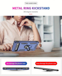 Rugged Armor Magnetic Finger Ring Holder Kickstand Case Cover Google Pixel 8 / 8 Pro