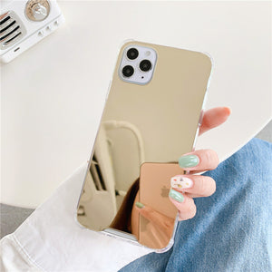 Colored Crystal Makeup Mirror Shock Proof Slim Case Apple iPhone 15 / 15 Plus / 15 Pro / 15 Pro Max