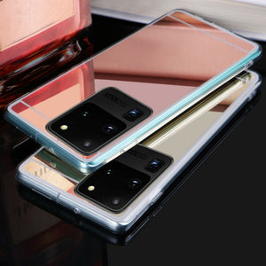 Colored Crystal Makeup Mirror Shock Proof Slim Case Samsung Galaxy S21 / S21 Plus / S21 Ultra