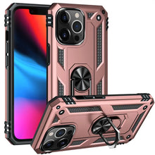 Load image into Gallery viewer, Rugged Armor Magnetic Finger Ring Holder Kickstand Cover Apple iPhone 15 Pro Case