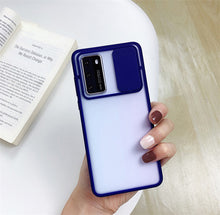 Load image into Gallery viewer, Colored Camera Slide Camera Lens Cover Transparent Clear Back Case Samsung Galaxy S20 Case
