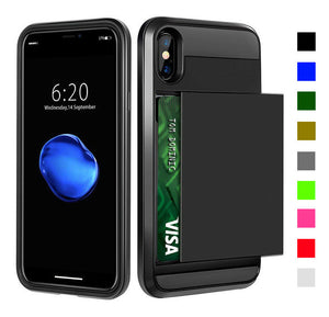 Card Slot Tough Armor Wallet Design Case Apple iPhone X / XS / XR / XS Max - BingBongBoom