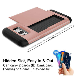 Card Slot Tough Armor Wallet Design Case Samsung Galaxy S8 or S8 Plus - BingBongBoom