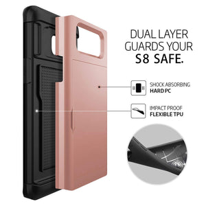 Card Slot Tough Armor Wallet Design Case Samsung Galaxy S8 or S8 Plus - BingBongBoom