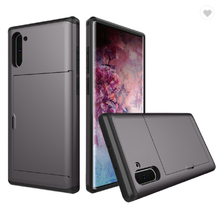 Load image into Gallery viewer, Card Slot Tough Armor Wallet Design Case Samsung Galaxy Note 10 or Note 10 Plus - BingBongBoom