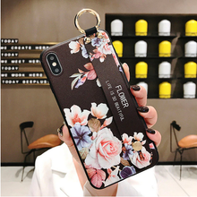 Load image into Gallery viewer, Leather Grip Stand Blossom Series Case Apple iPhone X / XS / XR / XS Max - BingBongBoom