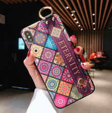 Load image into Gallery viewer, Leather Grip Stand Blossom Series Case Apple iPhone X / XS / XR / XS Max - BingBongBoom