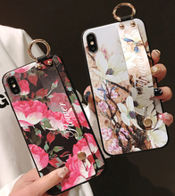 Load image into Gallery viewer, Leather Grip Stand Blossom Series Case Apple iPhone 7 or 7 Plus - BingBongBoom