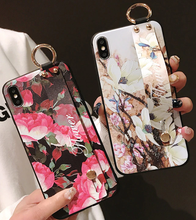 Load image into Gallery viewer, Leather Grip Stand Blossom Series Case Apple iPhone X / XS / XR / XS Max - BingBongBoom