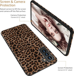 Cute Leopard Print Pattern Soft TPU Case Cover Samsung Galaxy S21 / S21 Plus / S21 Ultra