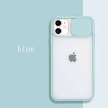 Load image into Gallery viewer, Colored Camera Slide Camera Lens Cover Transparent Clear Back Case Apple iPhone 11 / 11 Pro / 11 Pro Max