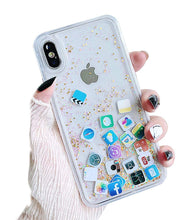 Load image into Gallery viewer, Liquid Glitter App Icons Bling Quicksand Case iPhone 7 or 7 Plus - BingBongBoom