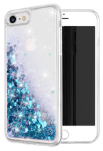 Load image into Gallery viewer, Liquid Glitter Heart Shapes Bling Quicksand Case iPhone 8 or 8 Plus - BingBongBoom