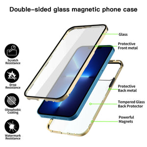 360° Magnetic Metal Double-Sided Glass Case Apple iPhone 13 Mini / 13 / 13 Pro / 13 Pro Max