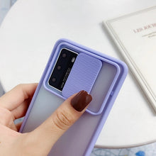 Load image into Gallery viewer, Colored Camera Slide Camera Lens Cover Transparent Clear Back Case Samsung Galaxy S20 Case