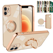 Load image into Gallery viewer, Electroplating Magnetic Finger Ring Holder Kickstand Cover Apple iPhone 7 Case