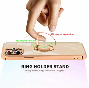 Electroplating Magnetic Finger Ring Holder Kickstand Case Cover Apple iPhone SE Series