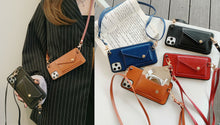 Load image into Gallery viewer, Cross Body Strap Leather Card Slot Wallet Apple iPhone 8 Case - BingBongBoom
