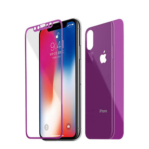 Apple iPhone X Front and Back Colored Mirror Tempered Glass Screen Protector - BingBongBoom