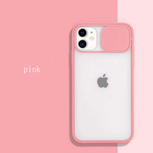 Load image into Gallery viewer, Colored Camera Slide Camera Lens Cover Transparent Clear Back Apple iPhone 12 Pro Max Case