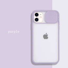 Load image into Gallery viewer, Colored Camera Slide Camera Lens Cover Transparent Clear Back Apple iPhone SE (2022) (3rd generation) Case