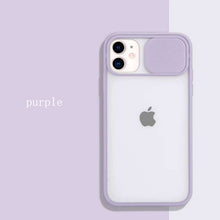 Load image into Gallery viewer, Colored Camera Slide Camera Lens Cover Transparent Clear Back Case Apple iPhone 11 / 11 Pro / 11 Pro Max