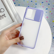 Load image into Gallery viewer, Colored Camera Slide Camera Lens Cover Transparent Clear Back Case Samsung Galaxy S20 Case