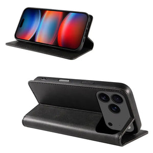 Leather Folio Wallet Magnetic Kickstand Flip Apple iPhone 17 Pro Case