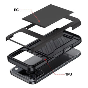 Card Slot Holder Wallet Shock Proof Apple iPhone 17 Pro Case