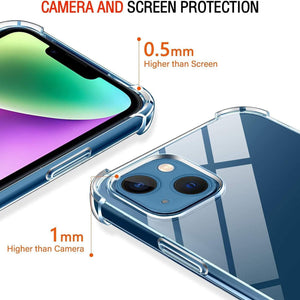 Clear Transparent Silicone w/ Rugged Edges Case Cover Apple iPhone 14 / 14 Plus / 14 Pro / 14 Pro Max