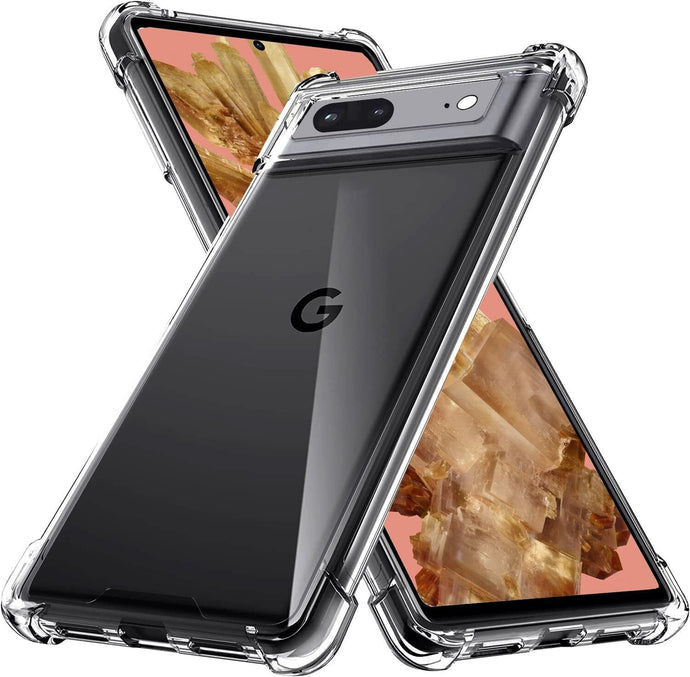 Clear Transparent Silicone w/ Rugged Edges Case Cover Google Pixel 8 / 8 Pro