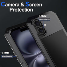 Load image into Gallery viewer, Gorilla Glass Aluminum Alloy Heavy Duty Shockproof Apple iPhone 16 Case