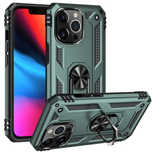 Rugged Armor Magnetic Finger Ring Holder Kickstand Case Cover Apple iPhone 14 / 14 Plus / 14 Pro / 14 Pro Max