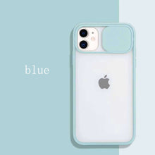 Load image into Gallery viewer, Colored Camera Slide Camera Lens Cover Transparent Clear Back Case Apple iPhone 15 / 15 Plus / 15 Pro / 15 Pro Max