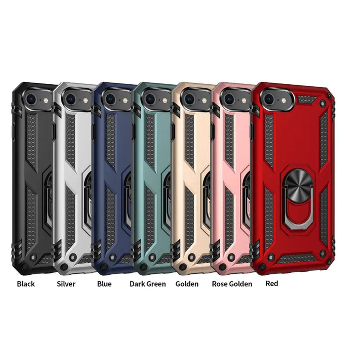 Rugged Armor Magnetic Finger Ring Holder Kickstand Cover Apple iPhone SE (2020) (2nd generation) Case