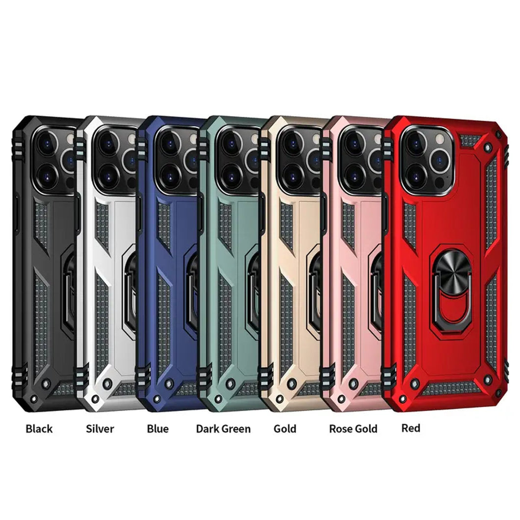 Rugged Armor Magnetic Finger Ring Holder Kickstand Case Cover Apple iPhone 13 Mini / 13 / 13 Pro / 13 Pro Max