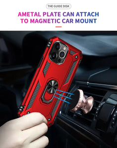 Rugged Armor Magnetic Finger Ring Holder Kickstand Case Cover Apple iPhone 14 / 14 Plus / 14 Pro / 14 Pro Max