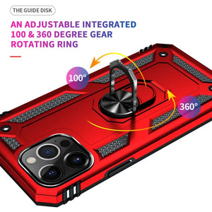 Rugged Armor Magnetic Finger Ring Holder Kickstand Case Cover Apple iPhone 12 Mini / 12 / 12 Pro / 12 Pro Max