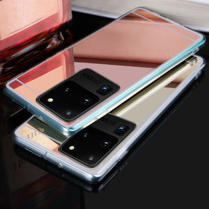 Colored Crystal Makeup Mirror Shock Proof Slim Case Samsung Galaxy S23 / S23 Plus / S23 Ultra