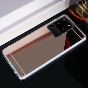 Colored Crystal Makeup Mirror Shock Proof Slim Case Samsung Galaxy S22 / S22 Plus / S22 Ultra
