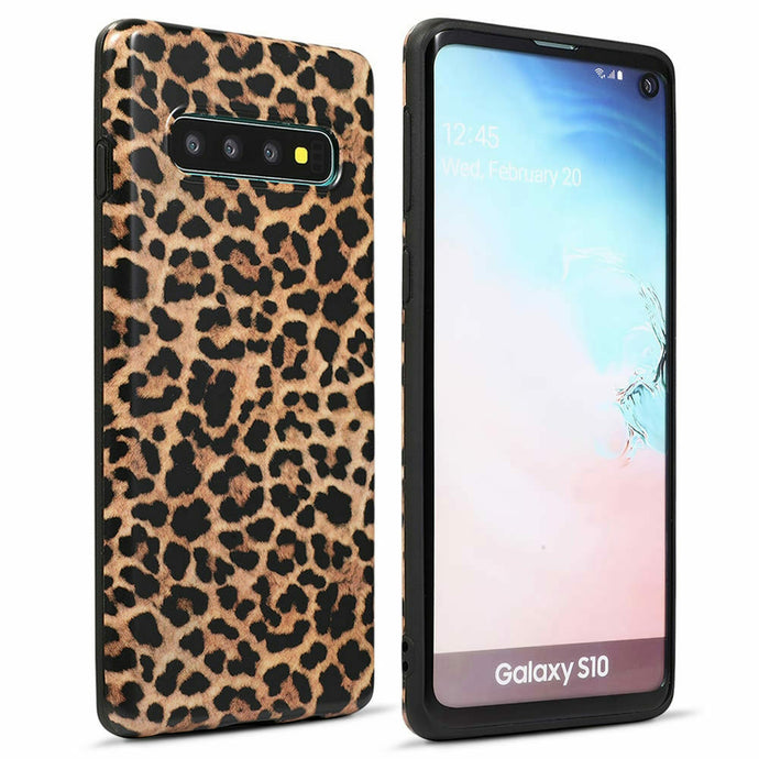 Cute Leopard Print Pattern Soft TPU Case Cover Samsung Galaxy S10 / S10 Plus / S10 Edge - BingBongBoom