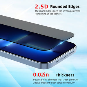 [2-Pack] Privacy Anti Peep Premium Tempered Glass Screen Protector Apple iPhone 15 / 15 Plus / 15 Pro / 15 Pro Max