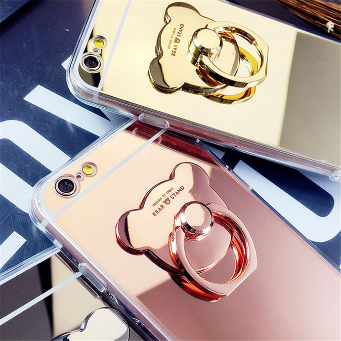 Bear Ring Loop Stand Soft Rubber Case Cover Apple iPhone 7 or 7 Plus - BingBongBoom