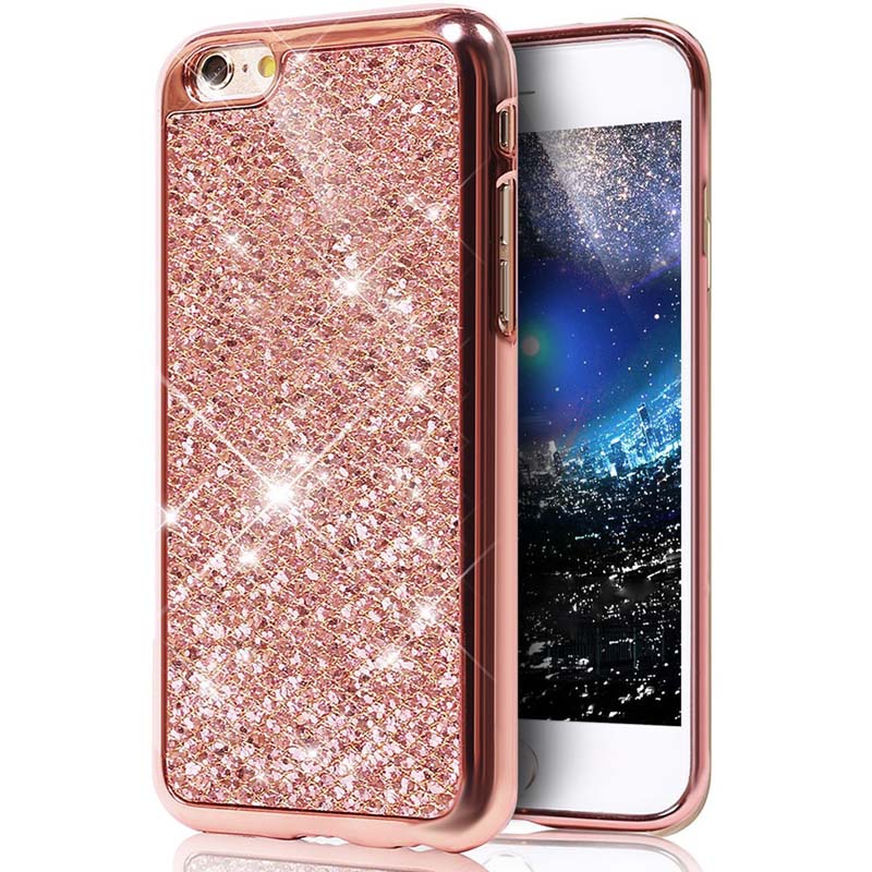 Glitter Bling Diamond Soft Rubber Case Cover Apple iPhone 7 or 7