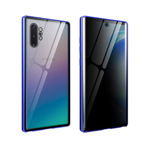 Anti Peep Privacy Magnetic Metal Double-Sided Glass Case Samsung Galaxy Note 10 or Note 10 Plus